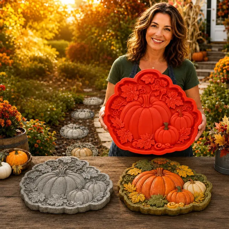 Outdoor garden ornament,Pathway Stone Mold, Garden Stepping Stone Mold, DIY Garden Decor, Reusable Silicone Mould for Patio Yard Backyard Landscaping#GardenSteppingStoneMold #DIYGardenDecor#ReusableConcreteMold