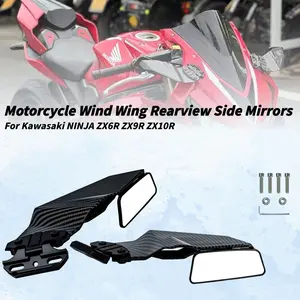Motorcycle Side Mirrors Winglets Wind Wing Adjustable Rotating Rearview For Kawasaki NINJA 650 300 400 250 ZX10R ZX6R ZX-25R ZX-4RR