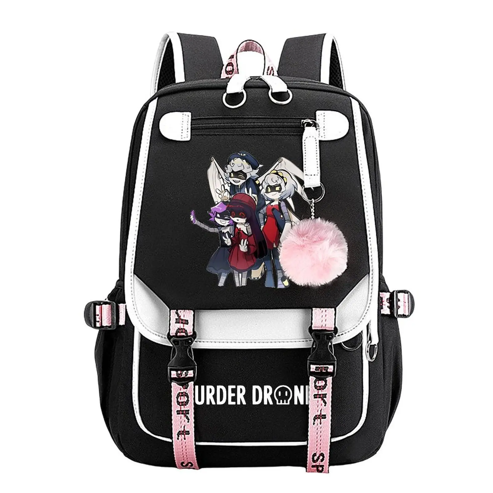 MURDER DRONES  Print Backpack for Boys & Girls, Teen Student School Bag, Large Capacity Backpack,  Water-Resistant Durable Design, Multi-Pocket Organizer, Perfect Birthday & Holiday Gift 11.4” × 18.1”