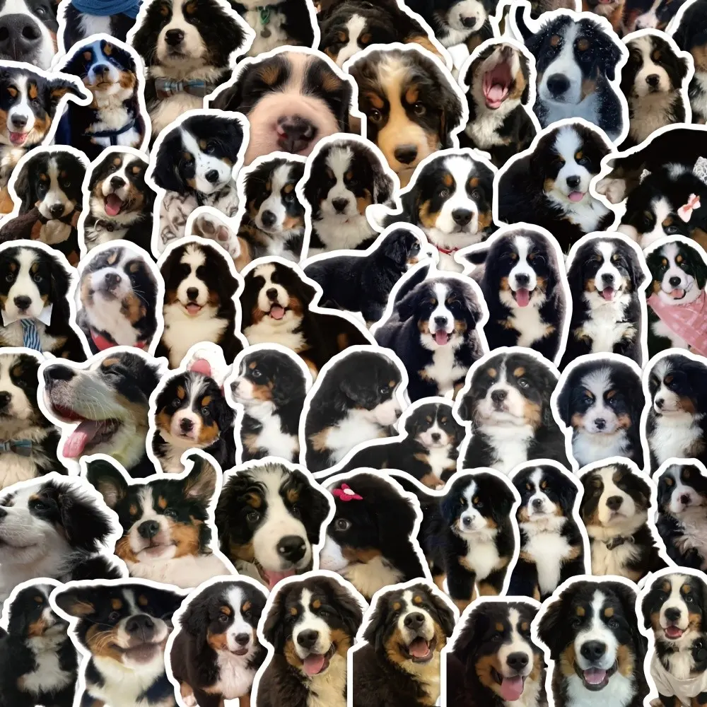 60pcs Bernese Mountain Dog Stickers, Cute Pet Decals, Animal Decorations for Journals and Notebooks, Realistic Dog Stickers Set