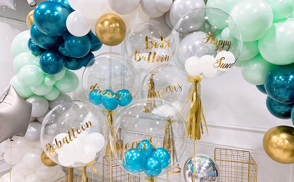 20 Inch Bobo Balloons Bubble Balloons, 20 Pcs Clear Bobo Balloon, Large Transparent Bubble Balloon for Christmas Wedding Birthday Party Decoration