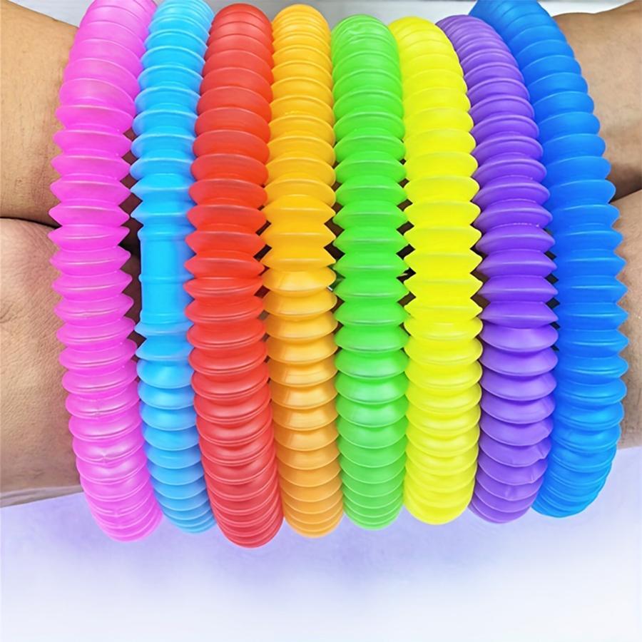 Random Color Sensory Tube Toy, 20/140pcs Colorful Decompressing Toy, Fine Motor Skills Toy, Unique Basket Filler, Rainbow