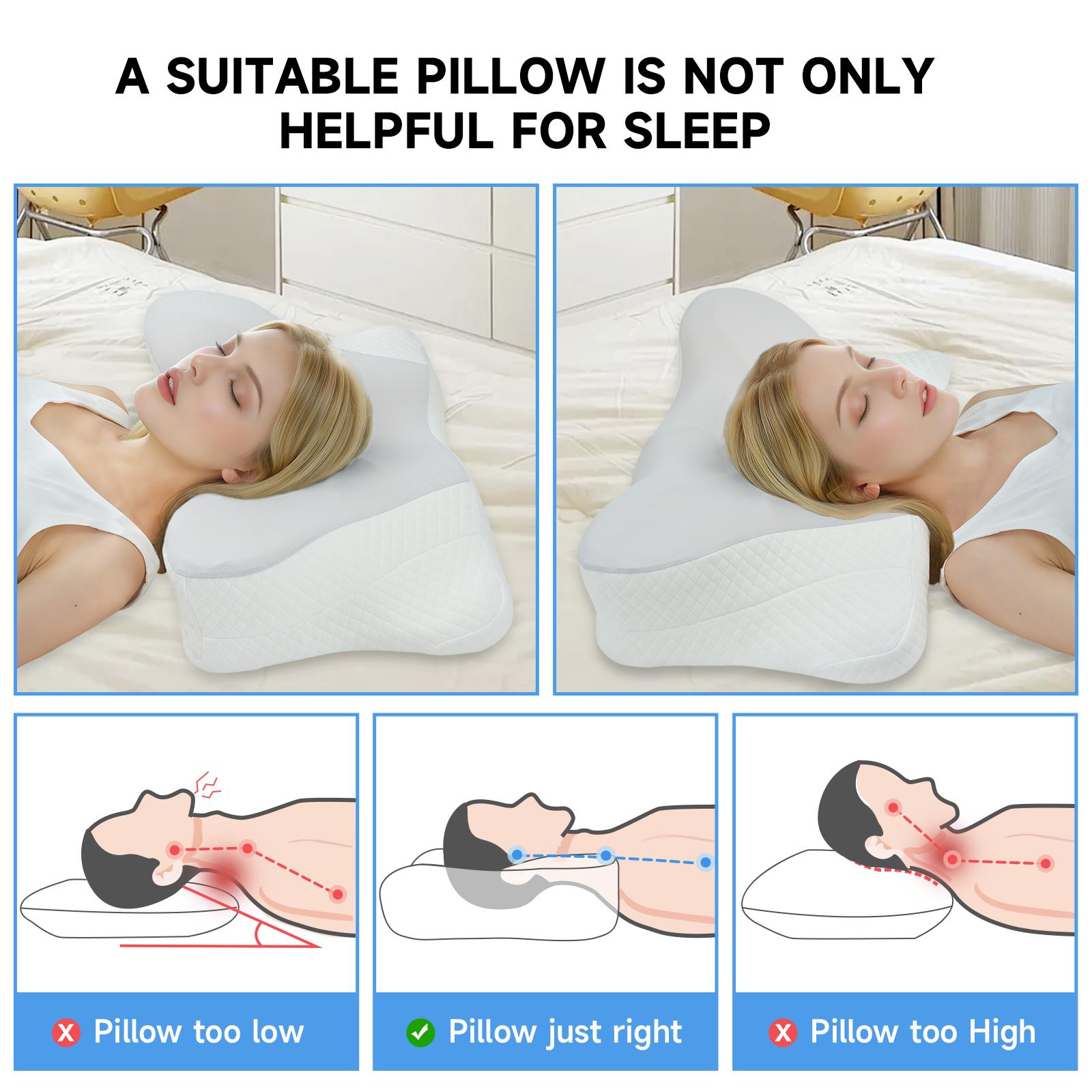 VIZIM Memory Foam Infinity Pillow Cervical Neck Support for Side Back Sleepers with Washable Cooling Cover Orthopedic Bed Pillow for Pain Relief Ergonomic Design VIZIM Memory Foam Infinity Pillow Cervical Neck Support for Side Back Sleepers with Washable Cooling Cover Orthopedic Bed Pillow for Pain Relief Ergonomic Design