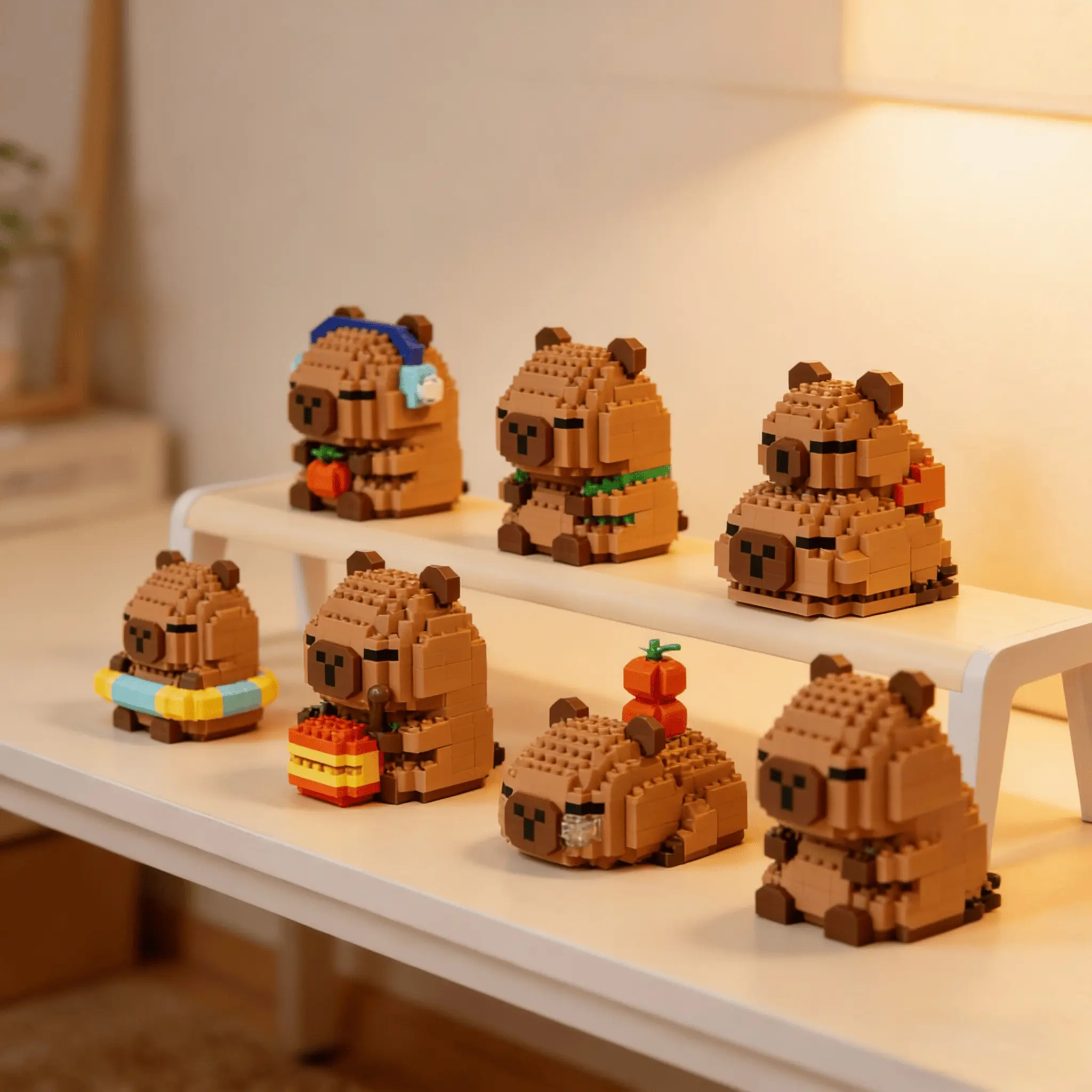 Cute Capybara Building Blocks, DIY Building Model, DIY Home Decor, Multifunctional Original Gift Ideas, Holiday Gifts, Desktop Ornament, Desk Pet