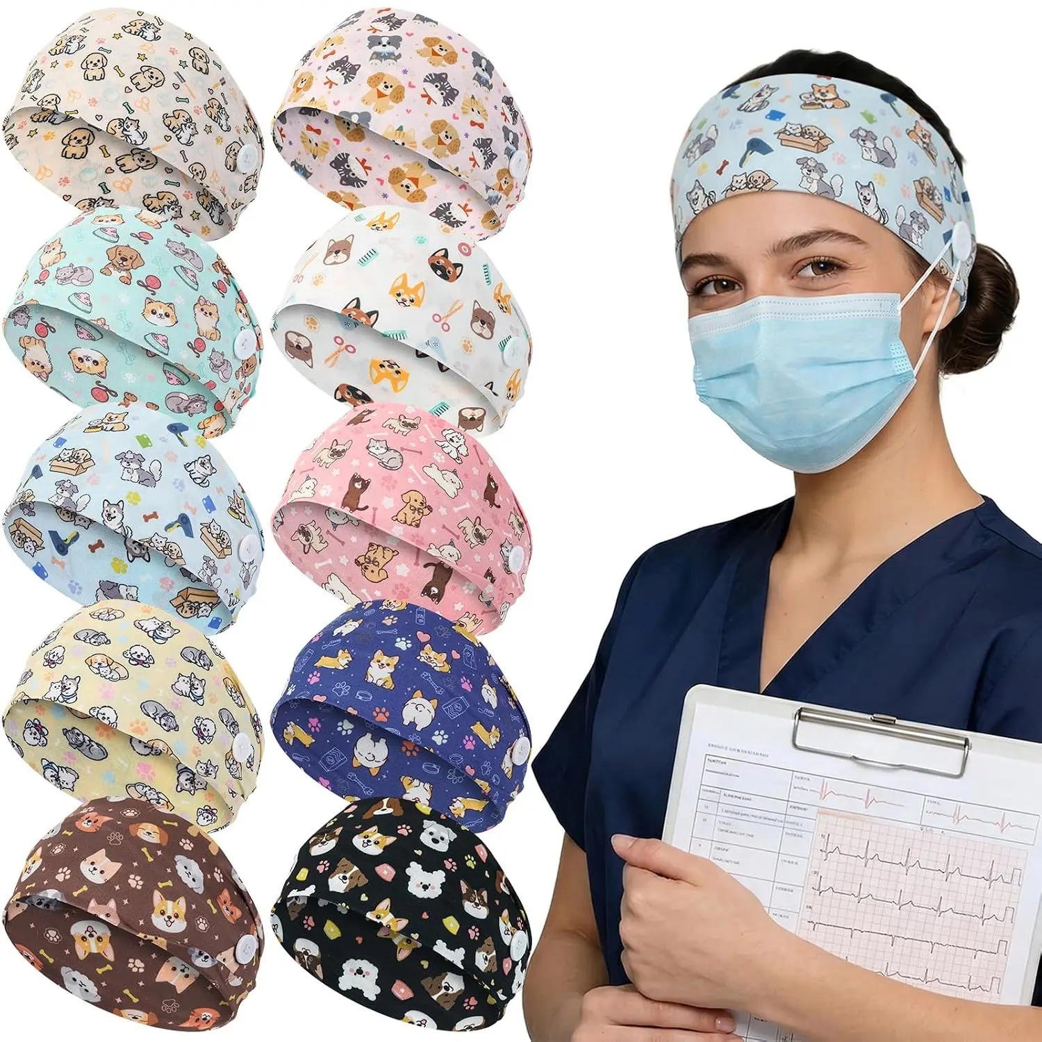 10 count Nurse Headbands for Women, Non Slip  Veterinary Headbands | Elastic  Bands for  Lovers Nurse Gifts