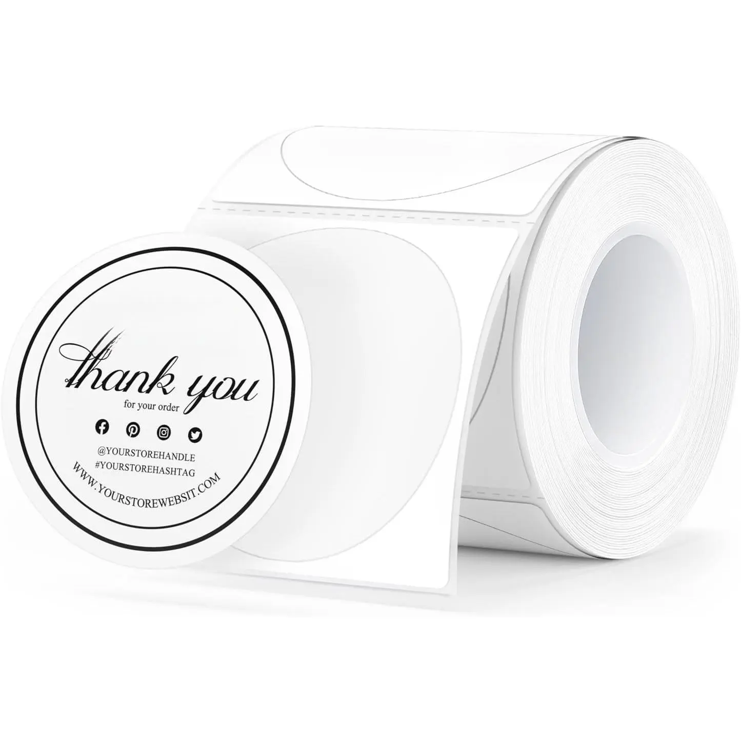 2 Inch Circle Thermal Sticker Labels for Business, 150 Sheets/1 Roll | Self-Adhesive Round Direct Thermal Labels, No BPA and BPS, Print Clear and , Wide Compatibility