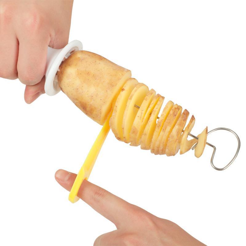 Multi-function Potato Chip Cutter Set, 1 Count Spiral Potato Cutter, Potato Cutting Utensils for Bbq & Kitchen