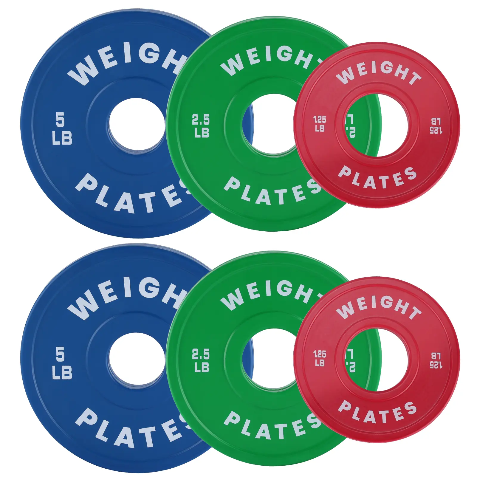 Rubber Coated Fractional Weight Plates Set – 2-Inch, 17.5/37.5 LB Total – Color Coded Bumper Plates for Barbell Strength Training, Home & Gym
