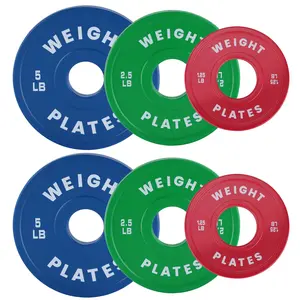 Rubber Coated Fractional Weight Plates Set – 2-Inch, 17.5/37.5 LB Total – Color Coded Bumper Plates for Barbell Strength Training, Home & Gym