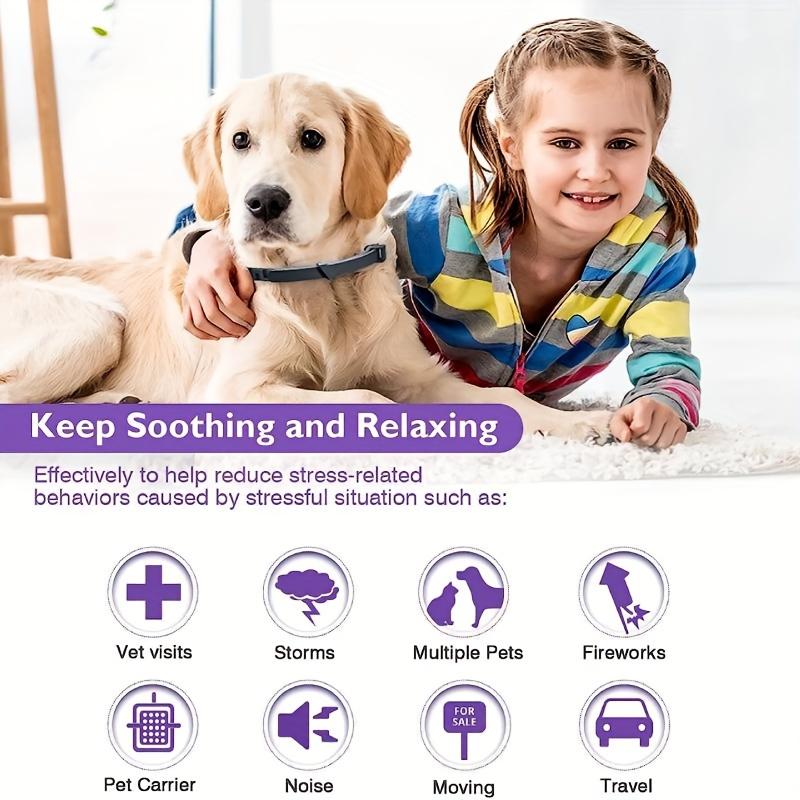 3-Pack Calming Collar For Dogs, 24.5 Inches Adjustable Collar, Fast-Acting Stress Reducing Pet Collar With Natural Ingredients, Safe For Pets And Humans
