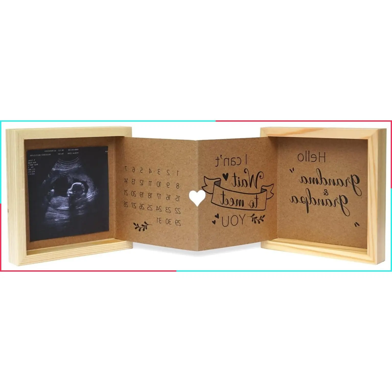 Grandparents Pregnancy Announcement Keepsake Box, Sonogram Picture Frame, First Time Grandparent Gift