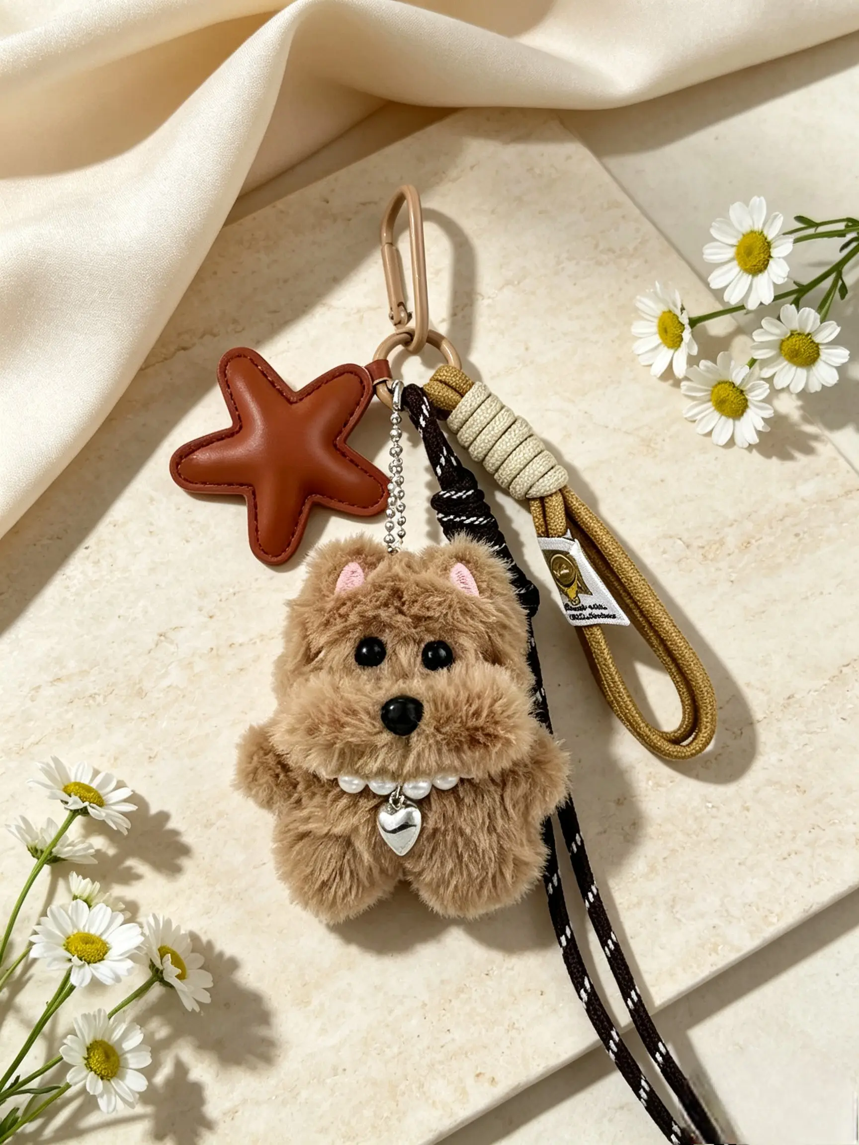 West Highlands Cute Stuffed Animal Dog Plush Keychain, Fashion Accessory Backpack Clip, Kindergarten Gift, Handbag Pendant, Cute Keychains