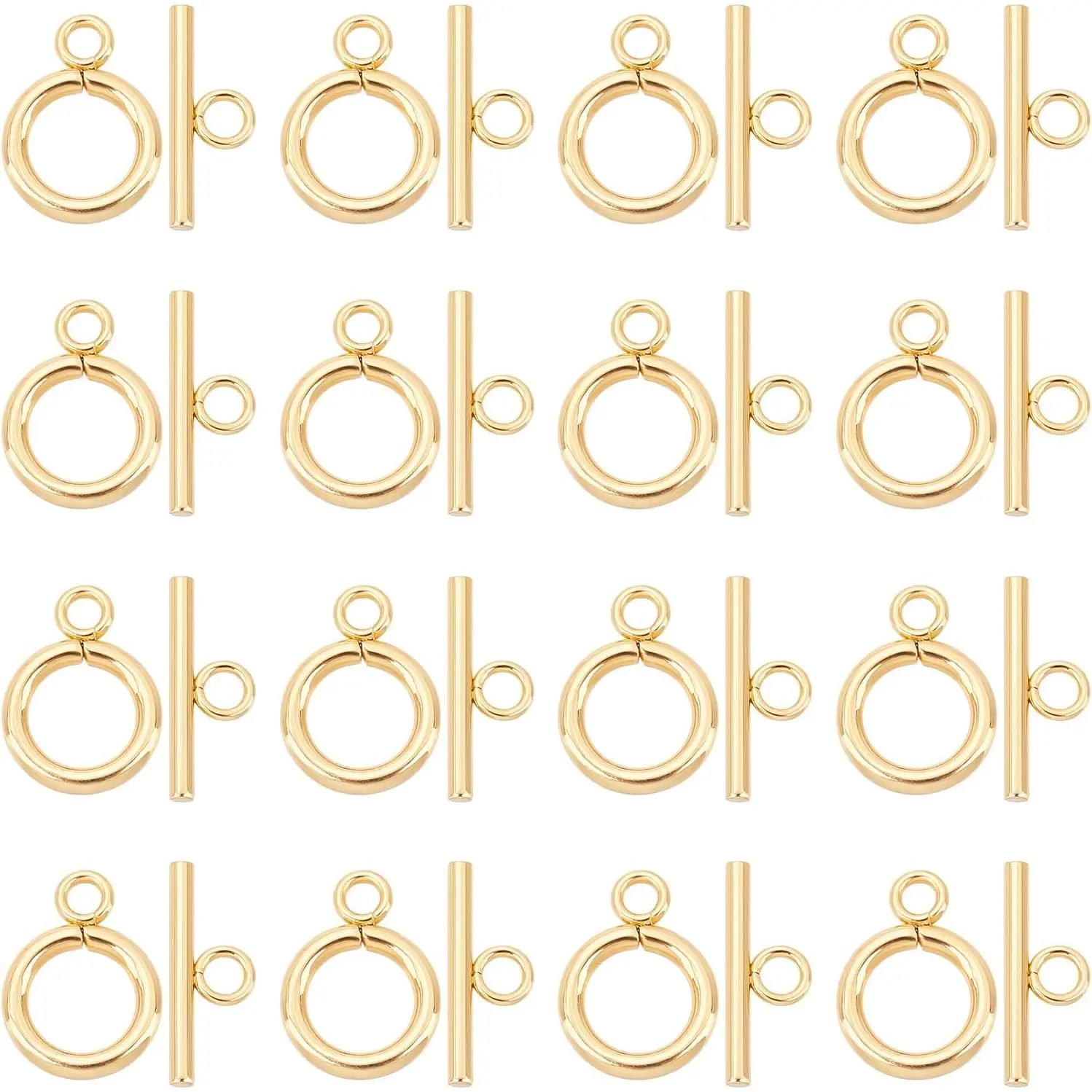 20 Sets Golden Toggle Clasps & Tbar Clasps 304 Stainless Steel Ring Toggle Connectors for DIY  Making