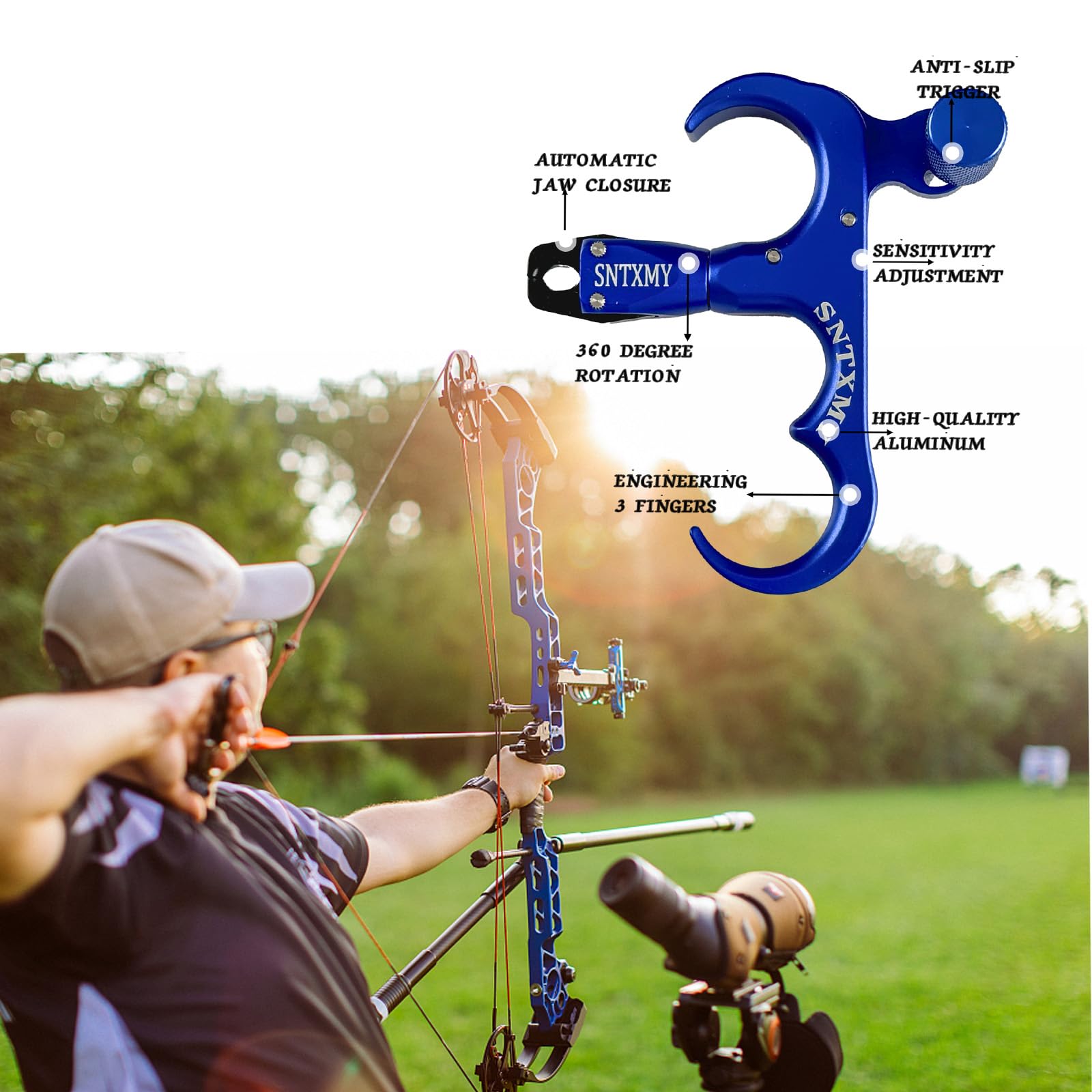 360 °   Rotatable Compound Bow Release |   Durable Aluminum & Accurate Trigger