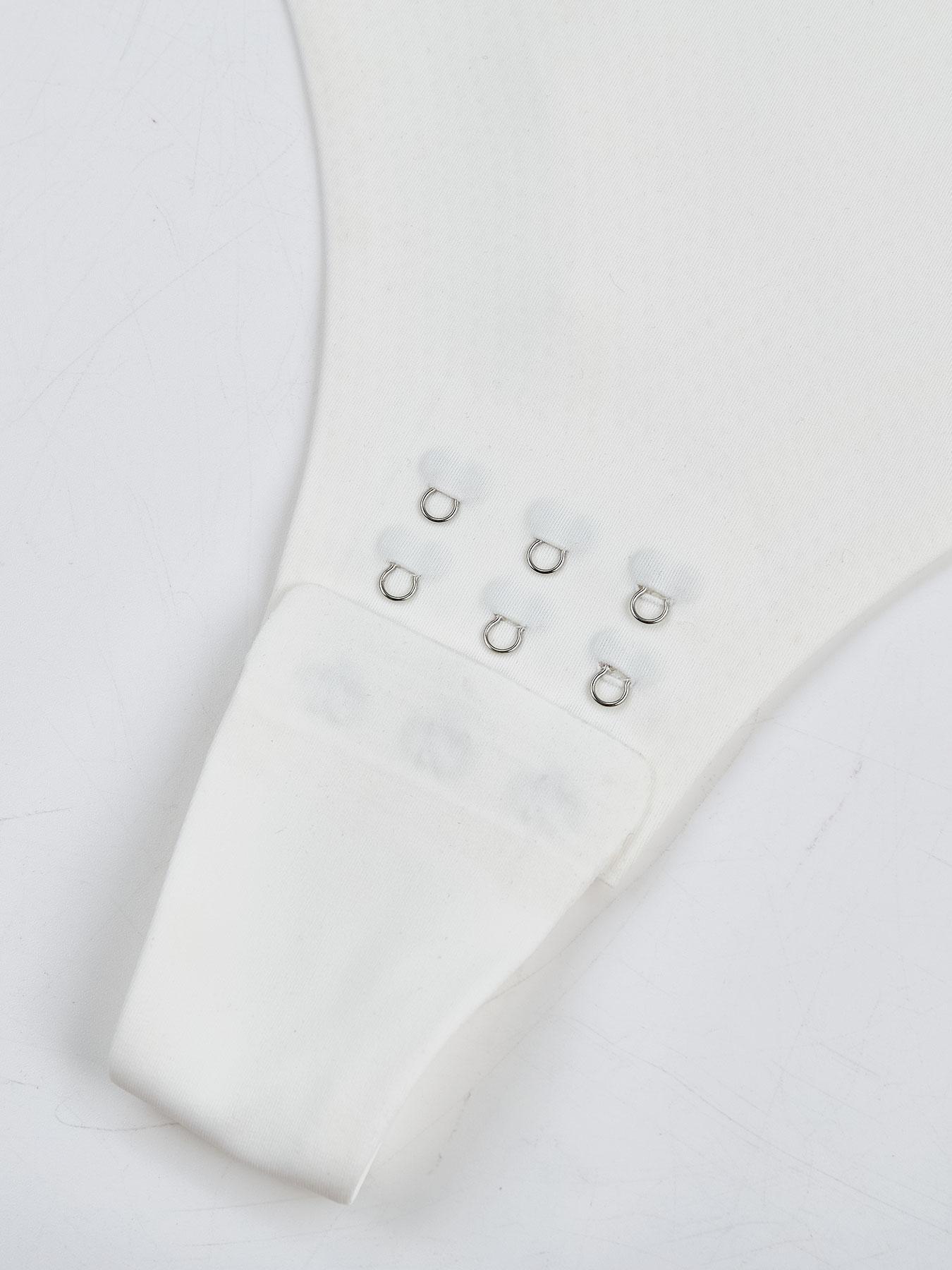 Women's Solid Smooth Round Neck Long Sleeve Shapewear Bodysuit, Hook & Eye Closure Crotch High Stretch Tummy Control Shaper, Ladies Shapewear for All Seasons, Womenswear