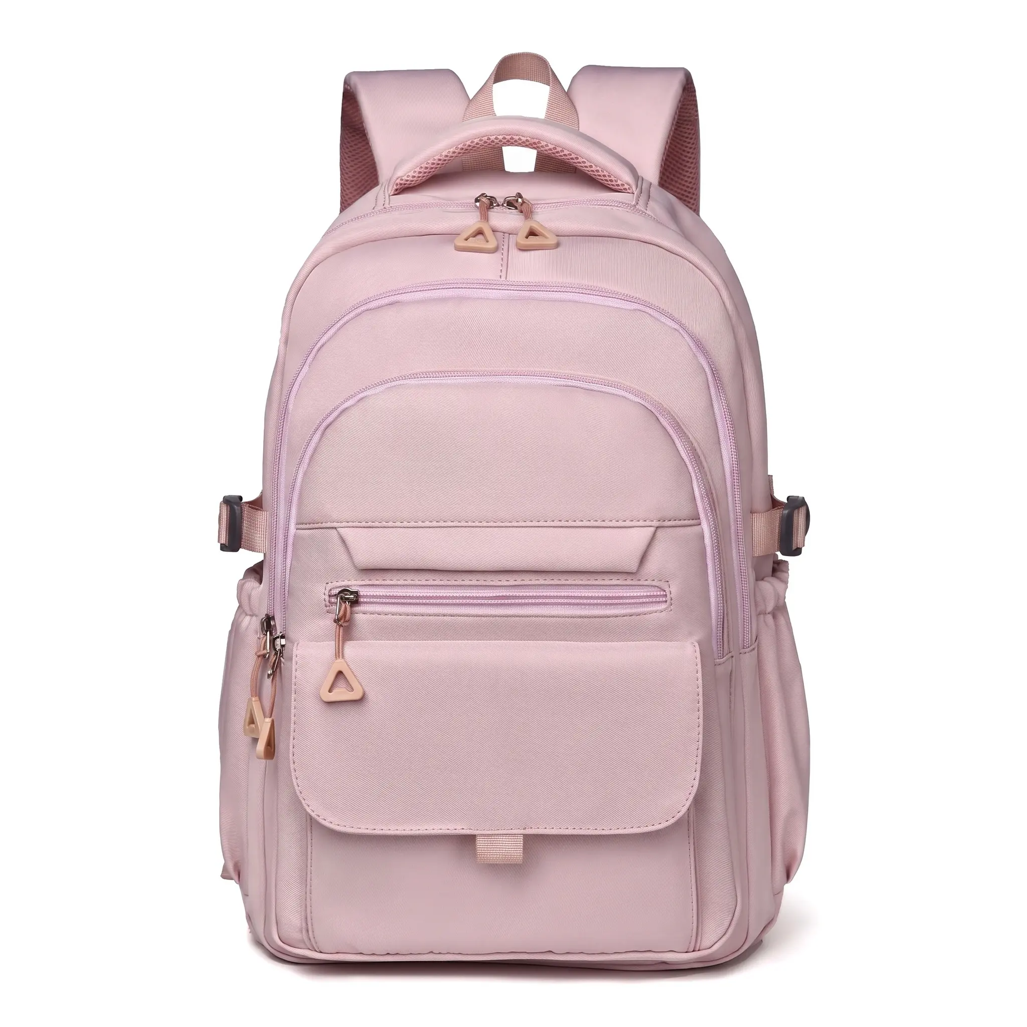 Oxford Fabric School Backpack for Teens - 15.6-Inch Laptop Compartment, Breathable Back, Padded Straps, Solid Colors, Unisex Casual Travel Everyday Bag for College