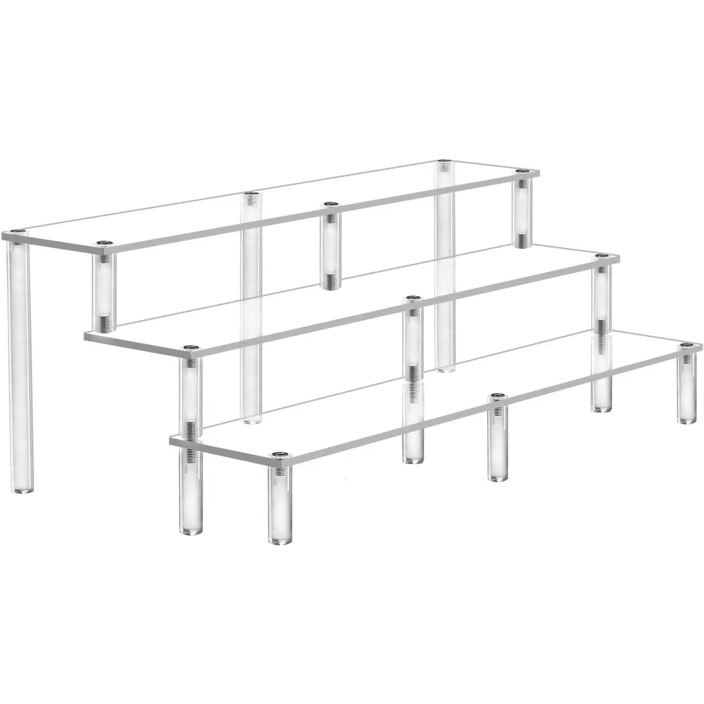 15 3/4 Inch Acrylic Riser Display Shelf,3 Tier Display Riser for Figures Display Stand Large Risers for Display Cupcake Perfume Organizer Cologne Makeup Collection Countertop Desktop Tabletop