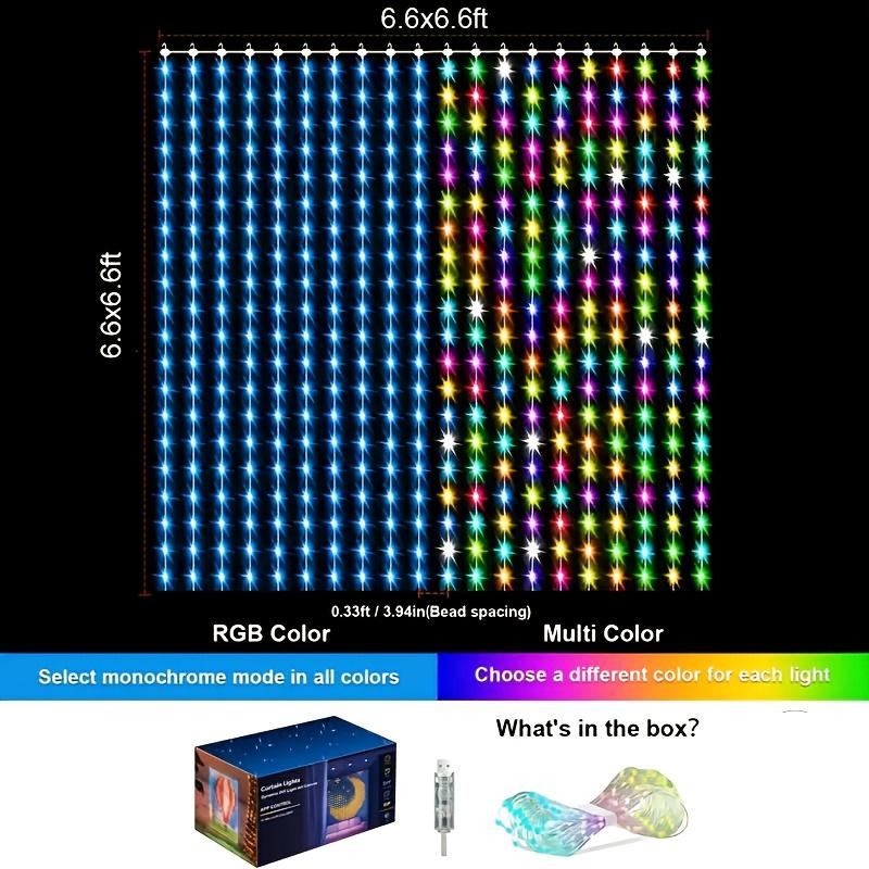 GDNYZ Smart Curtain Lights – App & Remote Control, Music Sync, Programmable with Dynamic DIY Color-Changing Patterns for Indoor Bedroom Window Party Backdrop Outdoor Decor