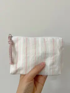 Girls' Style Makeup Bag, Minimalist Polka Dot & Striped Storage Bag, Small Essential Travel Cute Organizer, Travel Makeup Pouch, Travel Makeup Bags Organizers, Portable Cosmetic Pouch, All Seasons Cosmetic Bags