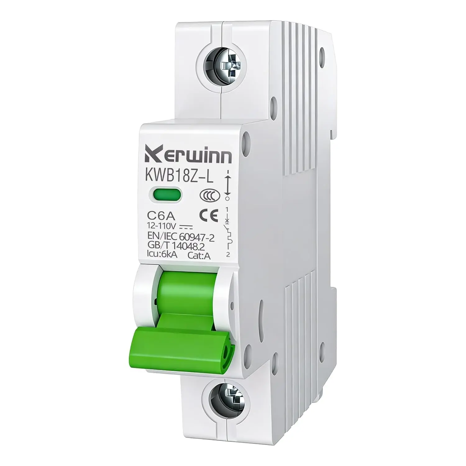 DC Miniature Circuit Breaker, 12V-110V Circuit Breaker 1Pole 6Amp Breakers DIN Rail Mount(mcb) for DC Systems,Battery Power Systems, Solar photovoltaic Systems, RV.(C6A)