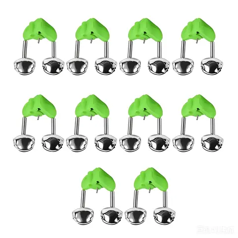 10/50 Pcs Double Ring Fishing Bells with Plastic Clip Buckles, Fishing Accessories, Fishing Stuff for Outdoor Fishing, Practical Fishing Equipment