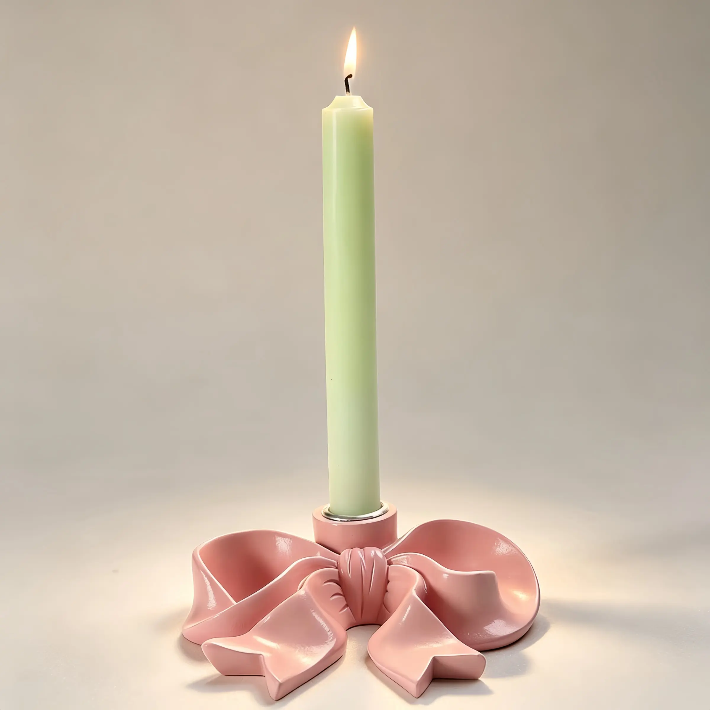 Multi-Color Bow Decorative Candle Holder, Luxurious Thick Resin Standing Long Candle Base, Romantic Table Decor for Bedroom Dining Wedding
