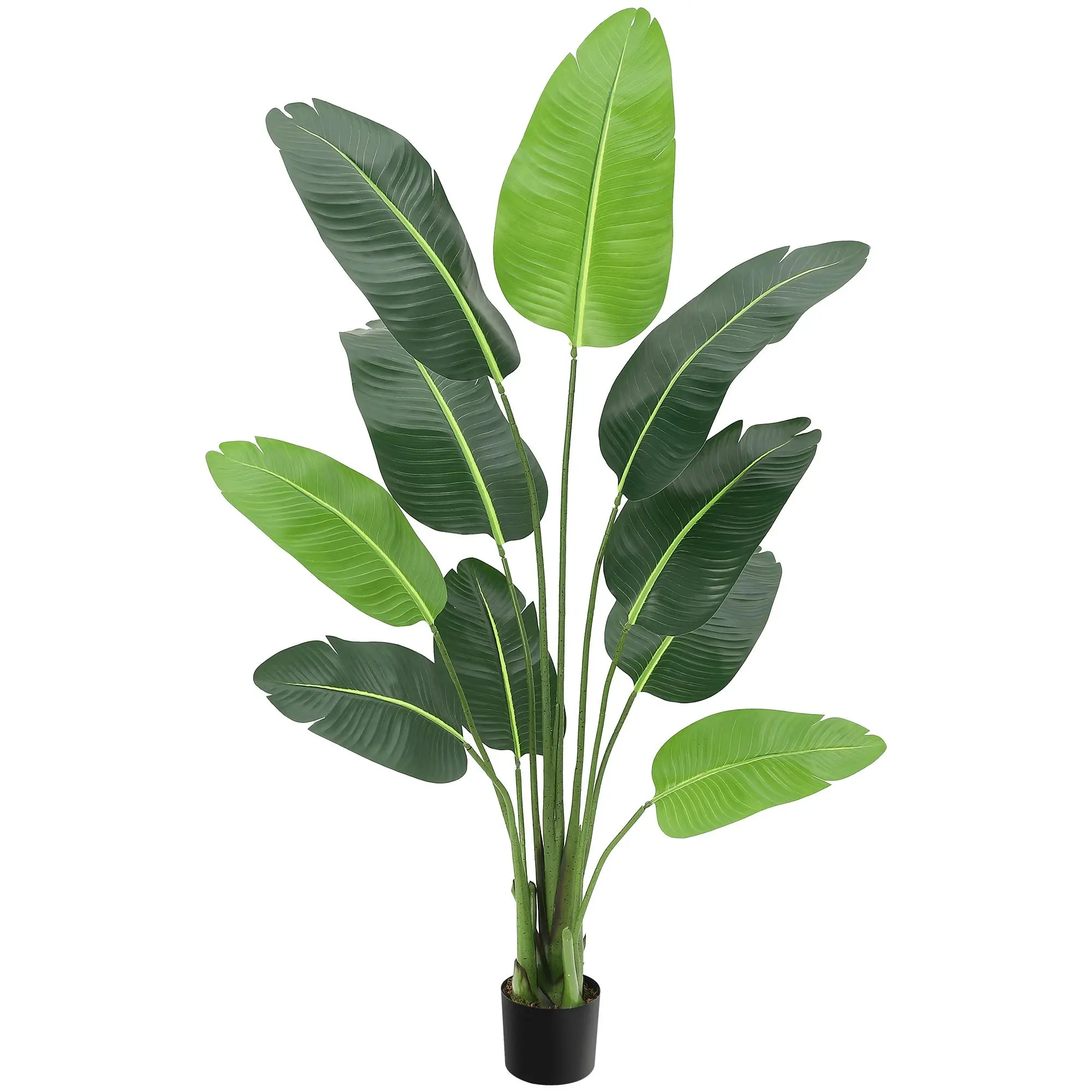 Artificial Bird of Paradise Tree Faux Floor Plant 5ft 6ft Fake Tropical Palm Tree Large Silk Greenery Pot Dried Moss Modern Home Office Living Room Patio Aesthetic Corner Decor Housewarming Gift
