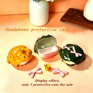 Funny Frog Handmade Earphone Case, High-End Protective Cover, Frog Earphone Shell, Compatible with AirPods, Unique and Quirky Design