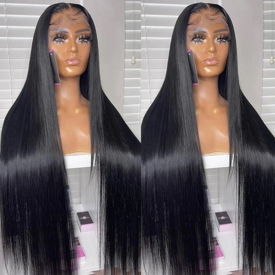 Bling Hair 12-36 Inch 13x4 13x6 Lace Front Human Hair Wigs Straight 4x4 Transparent Lace Closure Wigs Pre Plucked For Black Women
