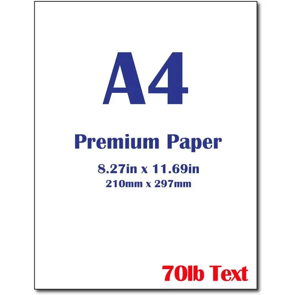 A4 (8.3"x 11.7") Printer Paper - 28lb Bond / 70lb Text (105 gsm) Bright White Paper (40 Sheets)