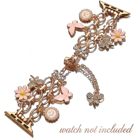 1PC metal double chain daisy chain Apple Watch bands, compatible with Apple Watch 38/40/41/42/44/45/49mm, suitable for Apple Watch series Ultra/SE/1-10, Smartwatch Accessories, strap only