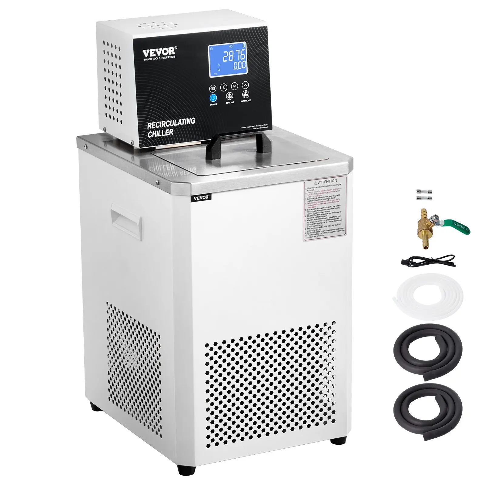 VEVOR Laboratory Chiller Circulator, 6L Chiller Lab Low Temperature Cooling Liquid, 23°F-212°F Circulator Pump Chiller, LCD Display, 304 Stainless Steel Water Bath Recirculating Water Cooling Chiller,sohochic