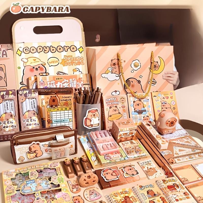 Capybara Themed Cute Stationery Gift Set with Notebook, Fountain Pen, and Accessories, Perfect for Students and Animal Lovers, School Supplies
