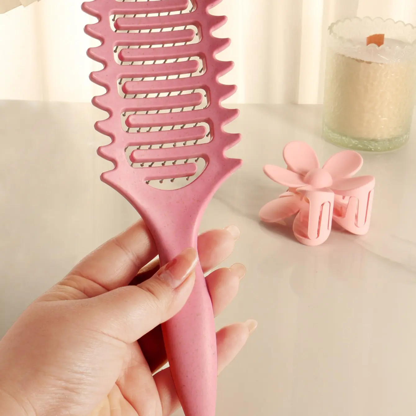 2pcs/set Curling Comb Hair Clip Set, Comb Design, Heat-Resistant Perming Comb, Flower Shape Clips, Ideal for Women, Perfect Gift for Hairstyling