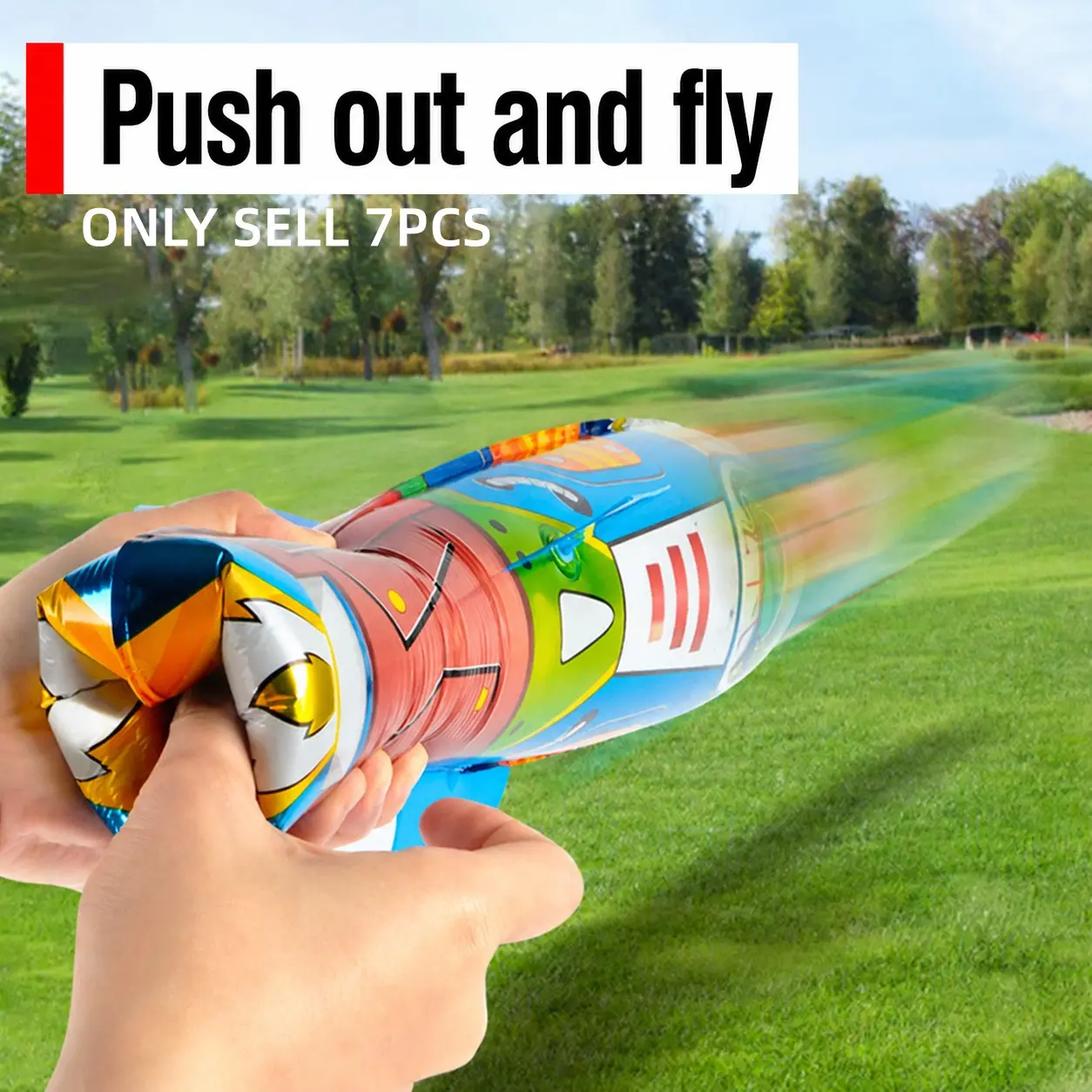 Inflatable Rocket Toy, Hand-Thrown Balloon, Outdoor Play Toy for Kids, Fun and Safe Amusement for Children