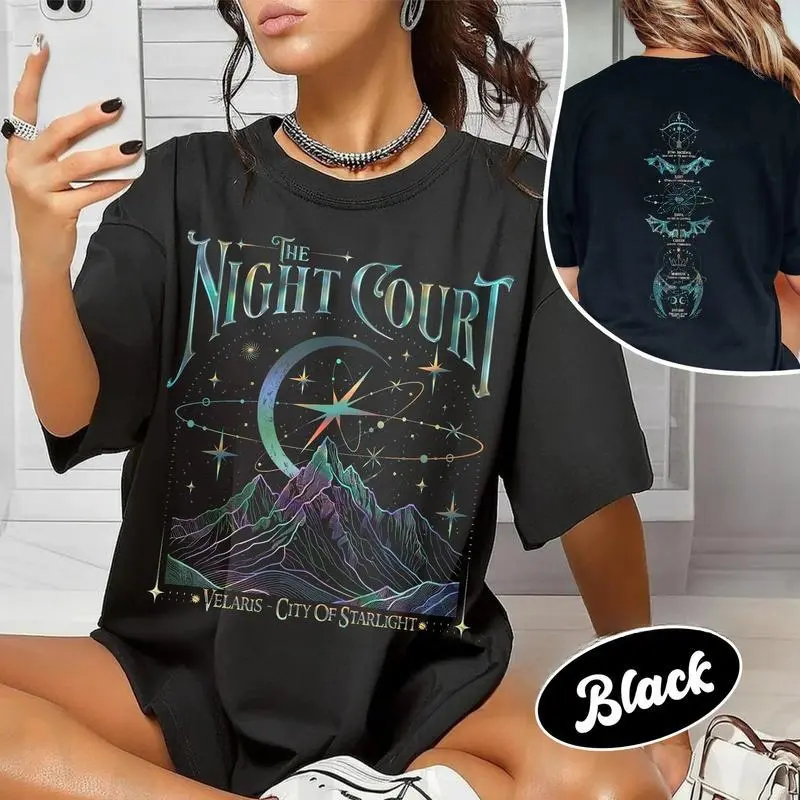 Velaris The Night Court Acotar 2 Sided Shirt, Velaris The Night Court Shirt, Court Of Dreams, Inner Circle Acotar Shirt, ACOTAR Merch, Sarah J Maas Fan Tee, Fantasy Romance Graphic T-Shirt, Booktok Book Lover Gift, Unisex  Crewneck, A Court of Thorn