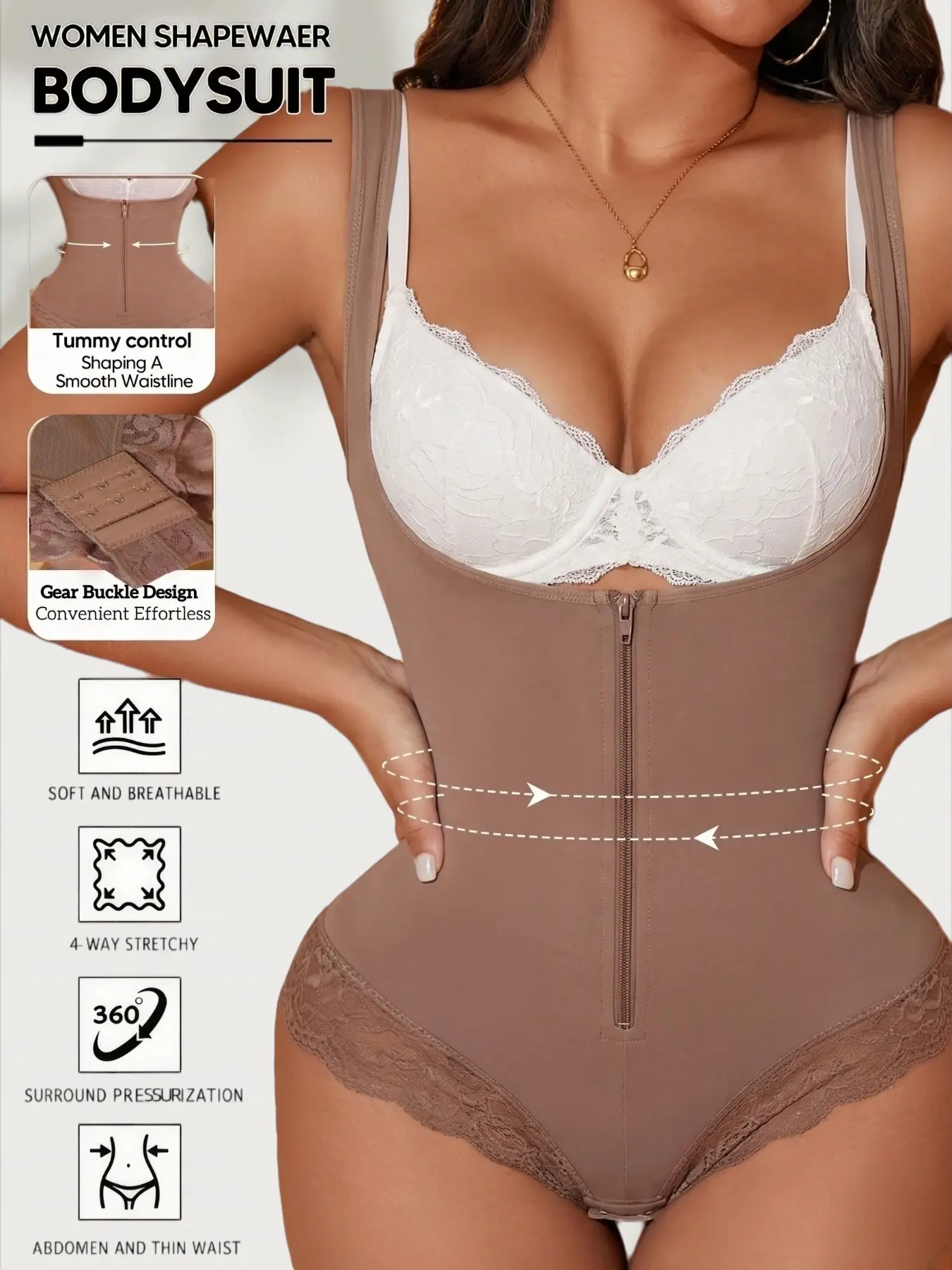 1 Count Women's Open Bust Compression Body Shaping Shapewear Bodysuit, Fajas, Jumpsuit for Women Butt Lifting And Tummy Control Colombianas Open Bust Body Shaper Slimmer Briefs, Tight-Fitting Colombian Shapewear, Suitable For Various Occasions Or Sports