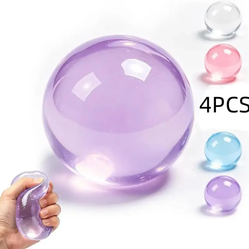 4pcs 6cm Stress Relief Coconut Oil Squishy Fidget Toy, Soft Coconut Oil Stress Ball, No Rebound, Reusable, Adhd Desk Decor, Ultra-Soft Hand Feel, Stress Relief Squishies
