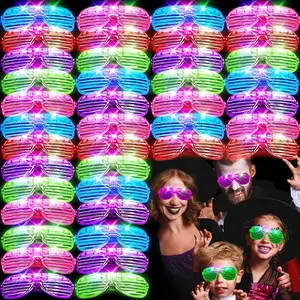46 Pack Light Up Glasses, Glow in the Dark Party Favors, 5 Neon Color Led Glasses, Shutter Shades Glow Stick Sunglasses, Neon Party Supplies for Kids Adults Birthday Wedding Glow Toys Partyfidget toys