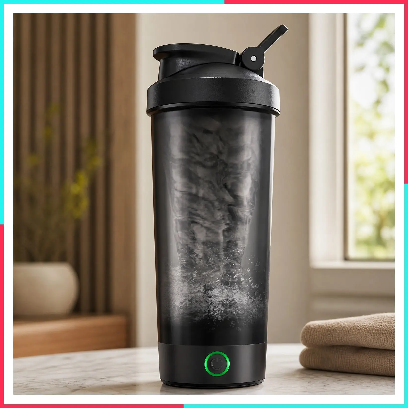 USB C Rechargeable Electric Protein Shaker Bottle, 24oz BPA Free Shaker Cup for Protein Shakes and Meal Replacement Shakes