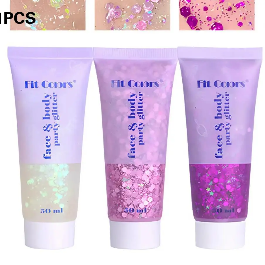 Face & Body Glitter Gel | Perfect for Concerts, Festivals, Raves, and Party Makeup, Multi-Purpose Shimmering Body Makeup Sparkle Glitter Gel, super sparkly shimmer, sparkly shimmer, Easy to Apply and Remove