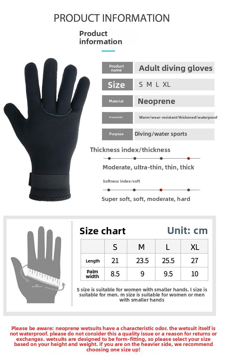 3Mm black diving gloves Epoxy non-slip and anti-wear fishing cycling gloves catch fish