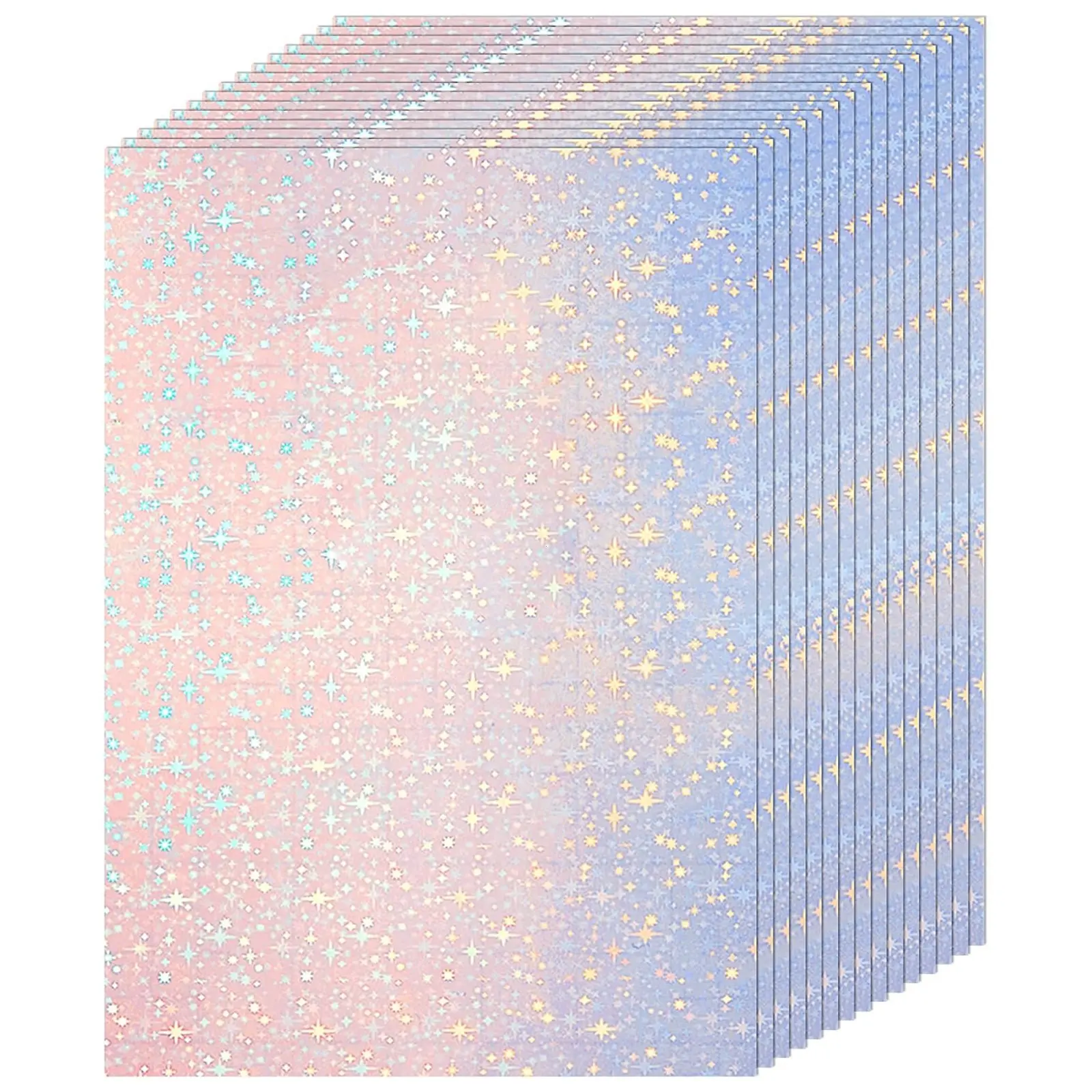 50 Sheets A4 Star Adhesive Lamination Sheets, 8.3x11.7 In, Self Adhesive Waterproof, for Photos, Cards, DIY Crafts