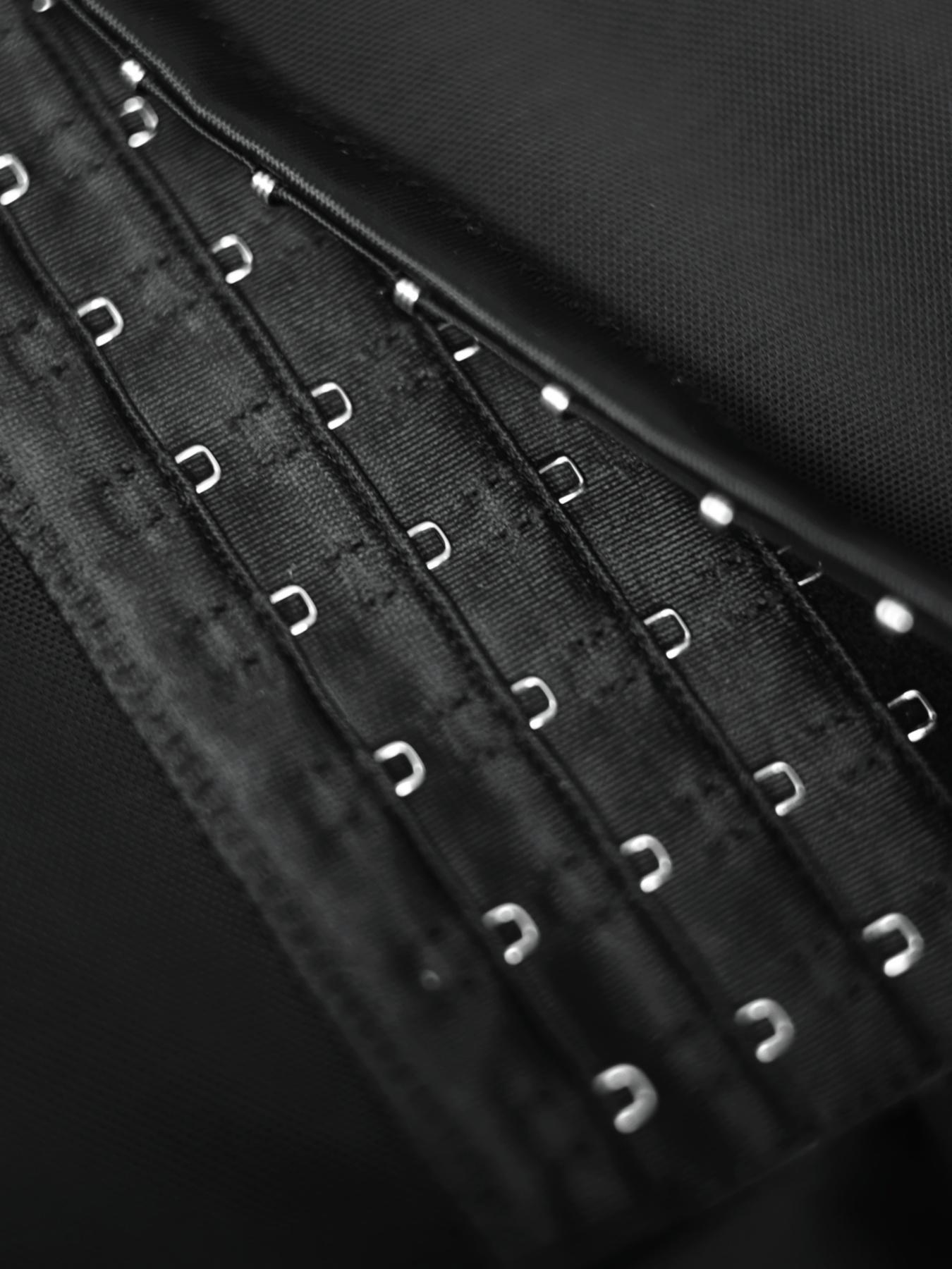 1 Count Women's Compressing Body Shaper, Fajas, Adjustable 4 Row Hooks Colombian Shapewear, Tummy Control Shapewear Bodysuit, Solid Color Jumpsuit, Open Bust Bodysuit, Suitable For Training Or Sports