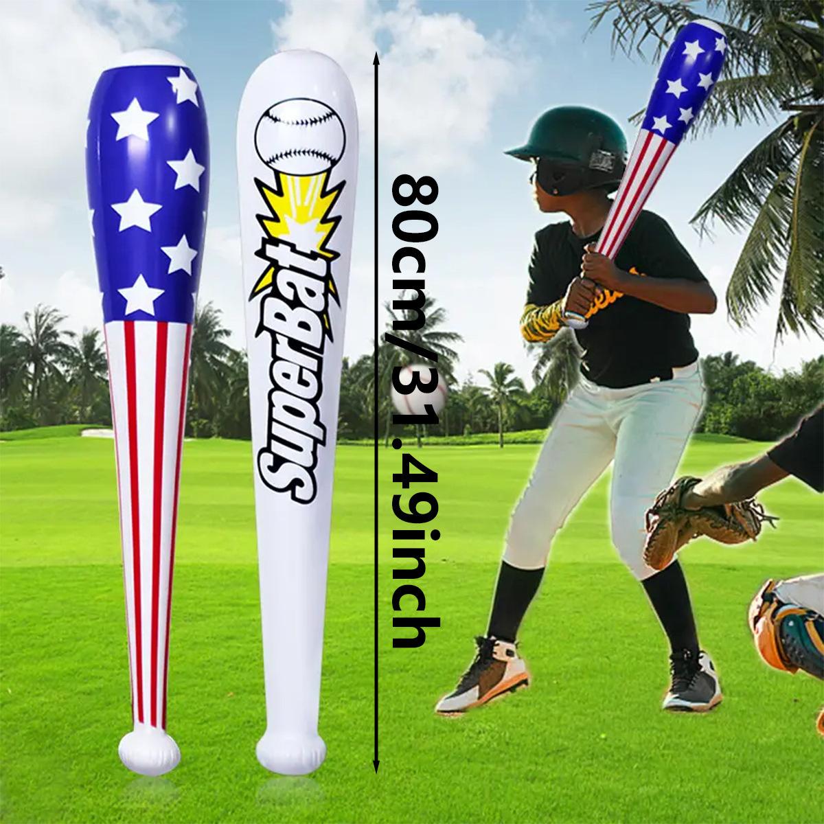 Eco-Friendly Inflatable Baseball Bat, Wood Grain Cheer Stick for Sports Events & Party