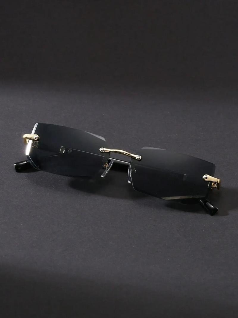 Unisex Simple Style Glasses, Trendy Casual Rimless Glasses for Everyday Use, Fashion Accessories for Outdoor Activities, Trendy Styling Sunglasses