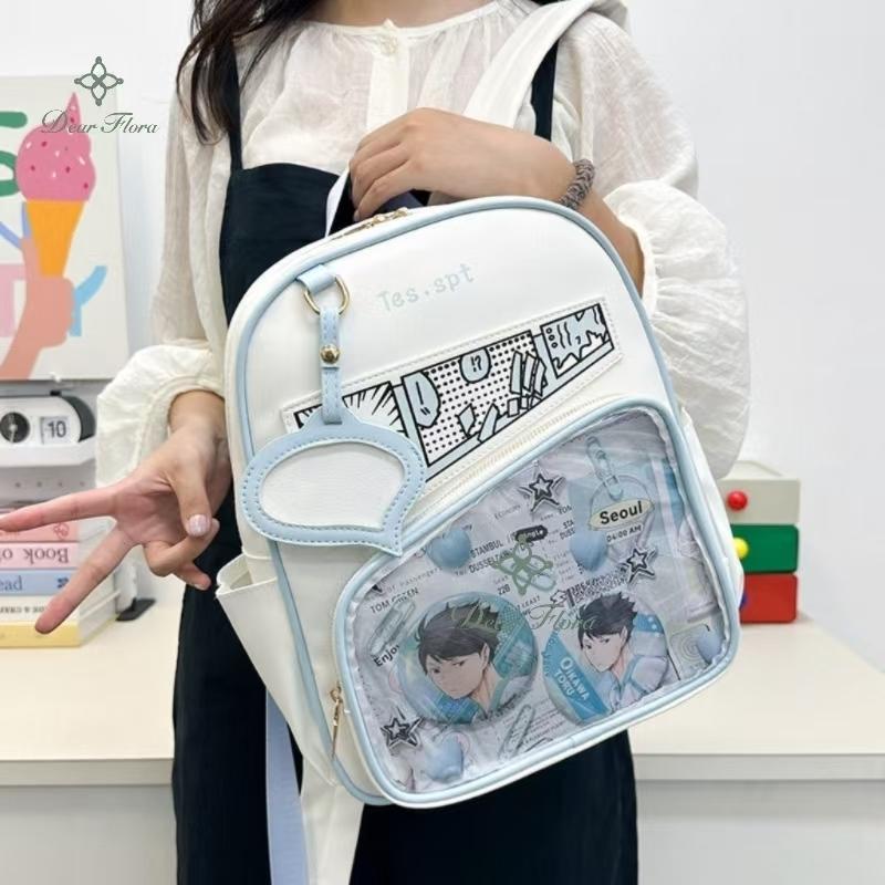 Y2k Anime Ita Backpacks Girls Transparent Bag Students DIY Display Schoolbag Cute Large Capacity Rucksack Casual Travel Knapsack