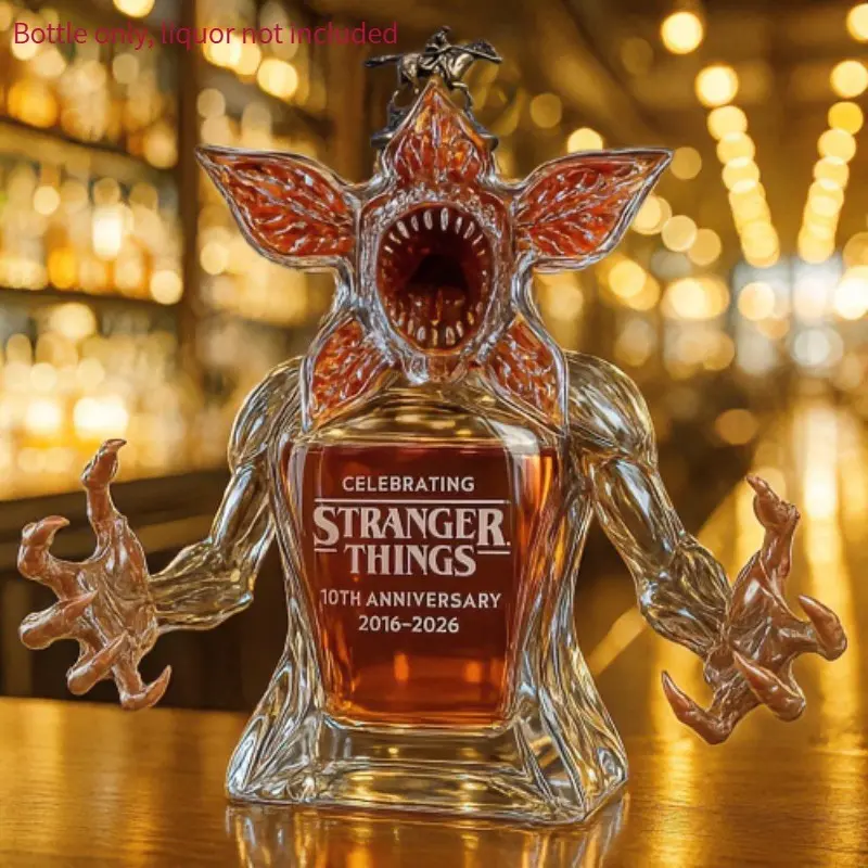 Demogorgon-Inspired Monster Glass Liquor Decanter, Novelty Creature Whiskey Bottle, Horror Themed, Unique Design, Large Capacity, Halloween Gift