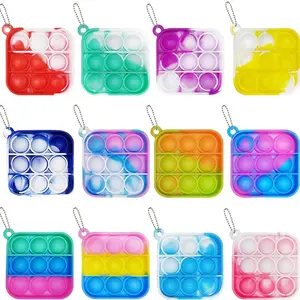 12 Pcs Mini Pop Fidget Toys Bulk, Silicone Bubble Keychains Fidget Toys, Kids Party Favors Classroom Prizes, Easter Basket Stuffers Christmas Valentine Sensory Stress Relief Giftsfidget toys