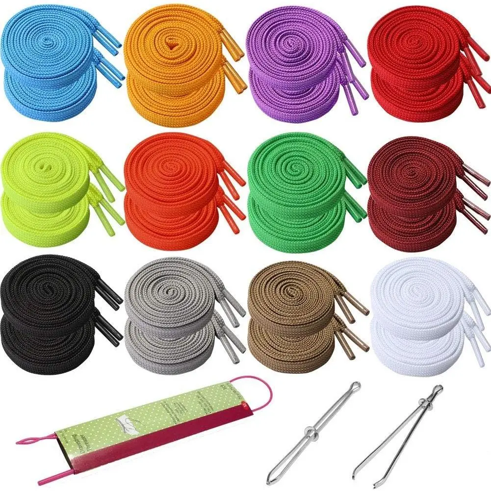 Sweatshirt Drawstring Replacement 24Pcs Premium Hoodies Drawstring in 12 Colors Hoodie Strings with 3Pcs Drawstrings Threader for Pants Shorts 48IN Long